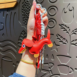 PU Leather Dachshund Keychain Cute Cartoon Sausage <b>Dog</b> Bag <b>Charm</b> Luxury Pet Keyring for Women Fashion Canine Accessory Gift - Product Image 4