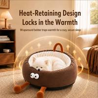 Nid pour chat en peluche, lit pour animaux de compagnie chaud pour l'hiver, coussin de couchage portable pour intérieur, pour petits chiens et chats