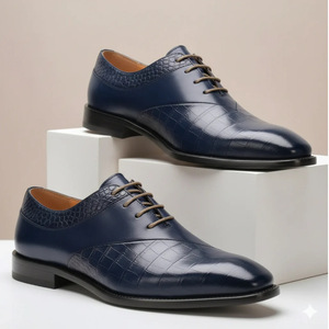 Chaussures en cuir pour hommes, style Oxford, talon bas, semelle en caoutchouc, doublure en cuir véritable, noir, gris, marron foncé, Dreamy Stark JN0902 - Product Image 2