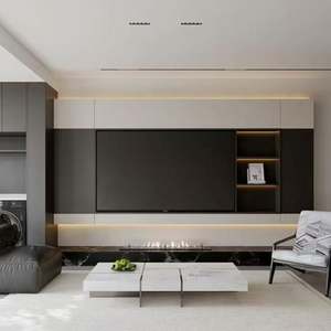 Meuble TV contemporain personnalisé avec rangement intelligent pour salon, vente directe du fabricant - Product Image 6