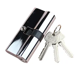 Euro Standard 70mm <span class=keywords><strong>cilindro</strong></span> serratura <span class=keywords><strong>con</strong></span> 3 tasti cromato luminoso biadesivo profilo - Product Image 1
