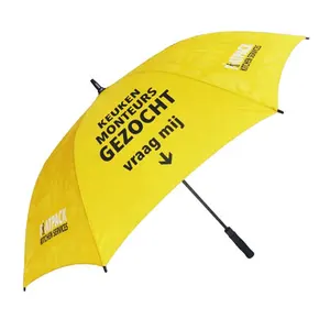 30 인치 고품질 인쇄 자동 오픈 스트레이트 대형 강한 Windproof 브랜드 사용자 정의 골프 우산 로고