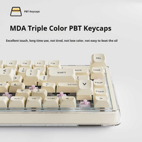 Clavier mécanique sans fil EWEADN V82 75% compact pour ordinateur portable, rétroéclairage RGB, tri-mode (2.4G, USB-C), axe Kailh