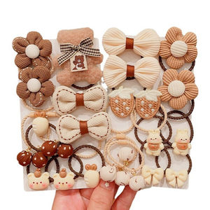 <span class=keywords><strong>PL</strong></span> 10 Uds Simple Milk Tea Color Scrunchies cuerda para el cabello dibujos animados lindos juegos de pinzas para el cabello Cola de Caballo alta círculo para mujer - Product Image 6