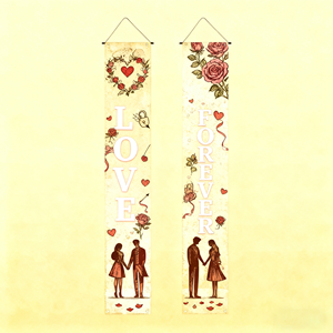 Bannière décorative Saint-Valentin en PVC, à suspendre, en polyester, 30x180cm, longue, rectangulaire, Nouveauté 2026, pour les fêtes de Noël - Product Image 6