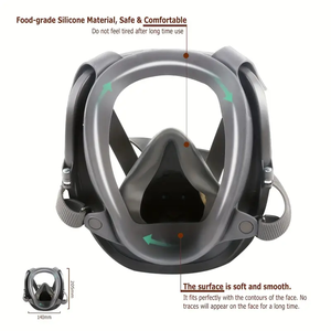 CE Approved Full <b>Face</b> Hot Sell Chemical Gas Protection Silicone 7 in 1 Full Cover <b>Face</b> Mask Body Gas Mask for Spray Paint - Product Image 5