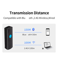 Escáner de código de barras QR 1D 2D de mano inalámbrico Lector de código de barras QR USB Escáneres comerciales portátiles