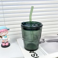 JUNVOY Gobelet en verre réutilisable à ventouse en bambou, design moderne, pour café et eau, impression célébration, populaire sur internet