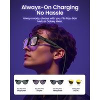 Boîtier de charge portable élégant de 2000 mAh compatible avec les lunettes Ray-Ban Meta, support de charge simple, banques d'alimentation pour lunettes IA