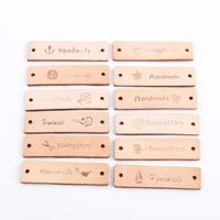 Nouvelle étiquette en cuir DIY, cuir végétal tanné, étiquette rectangulaire en cuir véritable, style artisanal tendance