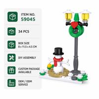 Ensembles de blocs de construction personnalisés, bonhomme de neige de Noël, jouets pour enfants, jouet de construction STEM, briques éducatives DIY, kit de modèles de vacances, cadeau