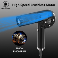 Sèche-cheveux professionnel ionique pliable haute vitesse avec moteur BLDC 1800W, diffuseur et buse 5-en-1 pour usage domestique et professionnel