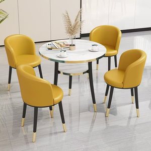 Mesas Redondas XY para Eventos, Patas de Metal, Tablero de Madera, Juego de <span class=keywords><strong>Mesa</strong></span> y Sillas para 4 Personas, para Restaurante o Cafetería de Estilo Nórdico - Product Image 5