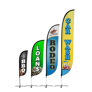 समुद्र तट के झंडे पर्यावरण के अनुकूल प्रचार झंडे 3.5 एक्स 10 फीट डबल साइड इनडोर आउटडोर आउटडोर - Product Image 1