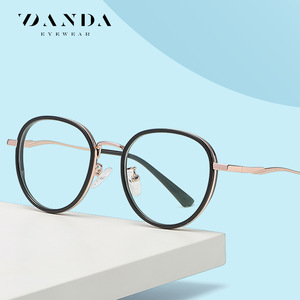 Zanda Round Eyeglasses <b>Frame</b> Full Rim <b>Metal</b> Unisex Anti Blue Light ZC808 - Product Image 2