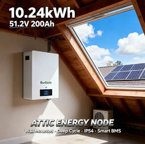 Batterie solaire 48V 51.2V 200Ah 10kWh pour système solaire, montage mural - Product Image 1