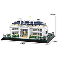 Wange 4214 Casa Blanca de América, Bloques de Construcción Arquitectónicos, Modelo de Adorno, Juego de Bloques de Plástico para Niños, Juguete de Construcción, Regalo
