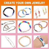 5000 perles d'argile pour kits de fabrication de bracelets, 24 couleurs d'argile plate Heishi perles accessoire de bijoux, cordes pour kit de fabrication de bijoux