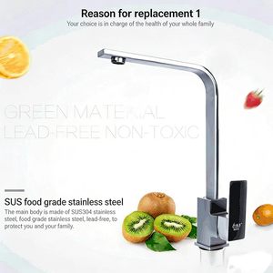Rubinetto Moderno di Lusso in Acciaio Inox 304, Miscelatore Monocomando per Cucina con Valvola in Ceramica - Product Image 5