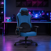 Chaise de jeu en tissu respirant, inclinable, ergonomique, avec accoudoirs 4D, dossier haut, pour les joueurs