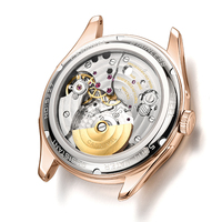 Jam Tangan Pria CARNIVAL Pearl Rotor Automatic Movement Automatic Mechanical dengan Tali Kulit Tahan Air dan Bermerek