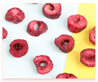 Fabrieksmatig gevriesdroogde kersenschijfjes, langdurige versheid, bulk snack ingrediënt, zoete fruitchips, taartdecoratie, bakken