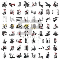 SP Nouveau Design Machine d'entraînement de force multifonction 4 stations à charge par plaques en acier, Cadre de squat et de press, Appareil de musculation à domicile