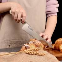 Ensemble de 6 couteaux de chef en acier allemand 1.4116, couteaux de chef tranchants et durables, ensemble de couteaux de cuisine ergonomiques en ABS avec bloc en acrylique