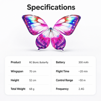 Jouet volant papillon à commande Bluetooth 2.4G, ailes lumineuses LED, ornithoptère bionique à battements d'ailes pour enfants et adultes, décoration de fête