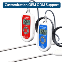 Thermomètre numérique de laboratoire portable en acier inoxydable étanche IP67 Haute précision 0,1°C Fonction d'alarme LCD Garantie 1 an