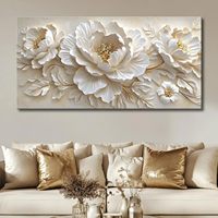 Grande toile murale abstraite moderne nordique avec motif floral, 20x40 pouces, fabriquée en Chine