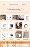 Kandang Burung Beo Besar Baru Anti Cipratan Desain Anti Lepas dengan Roda, Khusus untuk Cockatiel, Tiger Skin, Little Sun, Peony