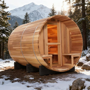 Sauna a Botte in Legno di Cedro per Tutte le Stagioni, con Riscaldatore Elettrico e Tetto Impermeabile, per Uso Esterno in Villa o Giardino - Product Image 6