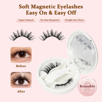 Cils magnétiques souples sans colle, faux cils réutilisables sans besoin de colle, pour débutants avec applicateur, courbure C