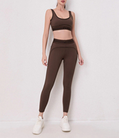 Ensemble de vêtements de sport pour femmes Aloa0l, débardeur rayé décontracté hautement élastique + pantalon long ajusté, fabrication OEM ODM