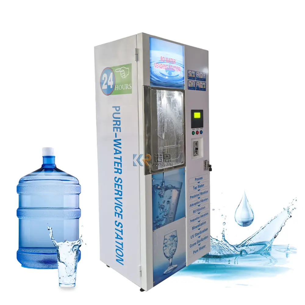 Coin Bill Credit card Operated Purified RO Water Vending Machine Commercial Alkaline Pure Water Vending Machine for Sale Europe