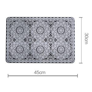 Manteles Individuales Blancos de Encaje, Aislantes del Calor, de PVC Teslin, Estilo Occidental, 30x45cm - Product Image 5