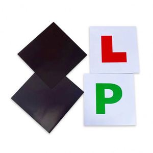 แม่เหล็กติดตู้เย็นพลาสติก PVC แบบนิ่มปรับแต่งได้ 2 ชิ้น สติกเกอร์กันน้ำสำหรับคนขับรถมือใหม่ ป้ายแม่เหล็กเต็มแผ่นรูปตัว P L - Product Image 4