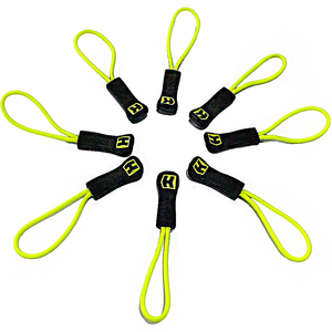 Corde à <span class=keywords><strong>fermeture</strong></span> <span class=keywords><strong>éclair</strong></span> avec logo personnalisé <span class=keywords><strong>de</strong></span> haute qualité en plastique dur avec motif rectangulaire d'extracteur vert vif - Product Image 1