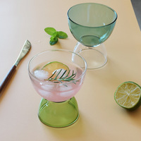Mug en verre soufflé à la main Excel, coloré et contrasté, en forme de bol, moderne, réutilisable, résistant à la chaleur, en borosilicate, pour café et vin