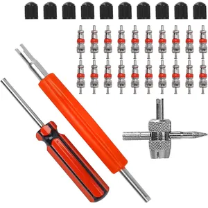 Outil de réparation de valve 33 pièces extracteur de noyau de valve outil de noyau de valve 4 voies avec emballage personnalisé - Product Image 1