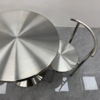 Table et Chaises de Repas en Acier Inoxydable de Style Industriel Moderne, pour Extérieur, pour Mobilier d'Hôtel, Restaurant, Café