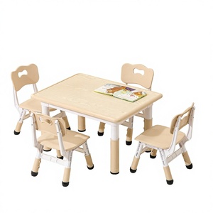 Ensemble de table et chaises pour enfants SINKIPA, en plastique coloré, meubles pour enfants, meubles préscolaires, table et chaise pour enfants, faciles à nettoyer - Product Image 2