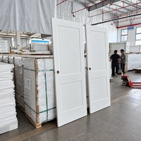 Porte intérieure à deux panneaux, style Shaker, en MDF, à âme creuse, apprêtée blanche, 30x80 po, pour chambre à coucher, entrepôt américain