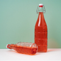 Bouteille de Fermentation en Verre Hermétique 1L avec Bouchon Basculant pour Kombucha, Jus, Lait, Soda et Brassage Maison - Vente en Gros