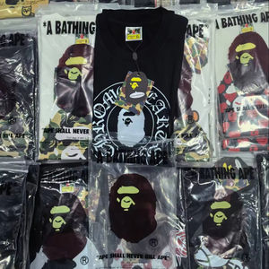 T-shirt da uomo firmata all'ingrosso, nuovo stile, alla moda, stampata, Bapees, 100% cotone, casual, sportiva - Product Image 1