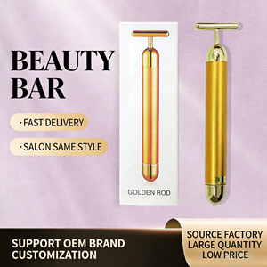 24K Gold Pattern <b>Electric</b> Facial <b>Massager</b> with Vibration for Home Beauty Care and Salon Skin Treatment - Product Image 1