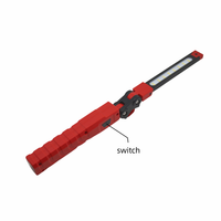 Gelenkige, klappbare COB-LED-Arbeitsleuchte mit 360° verstellbarem Arm, USB-wiederaufladbar, Robustes rotes Design für Mechaniker und Outdoor-Einsatz