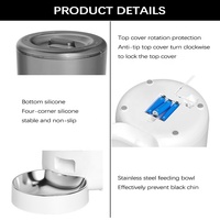 Distributeur automatique intelligent pour animaux de compagnie 4L avec bol en acier inoxydable 304, étanche, contrôle à distance par application, distributeur de nourriture pour chats, WiFi, batterie de secours