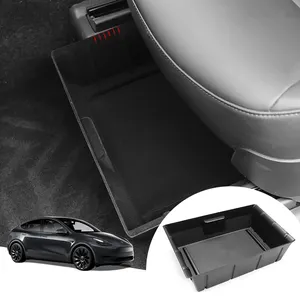 Aufbewahrung sbox unter dem Sitz für Tesla Model Y 2020 2021 2022, ABS-Fahrer Beifahrer vorne Under seat Hidden Organizer Tray Bin Cubby